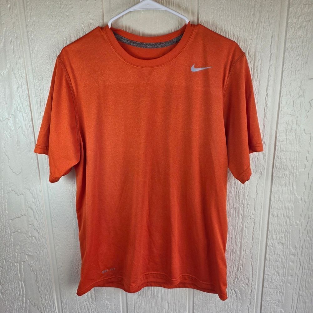 Nike Men's Orange Dri-FIT Shirt, Size Medium